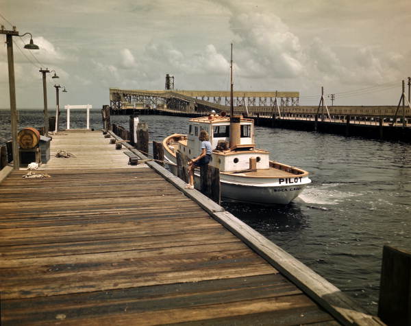 Boca Grande Pass — pilot boat at sunrise
